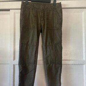 Free People cargo Utility Pants Women's size 2 Skinny Leg Army Olive Green